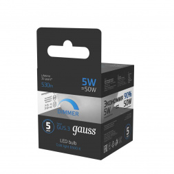 Лампа светодиодная Gauss GU5.3 5W 6500K матовая 101505305