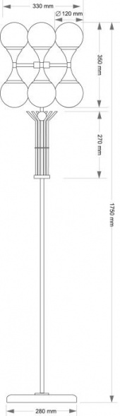 Напольный светильник KUTEK BARI BAR-LS-3(ZM)
