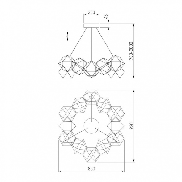Подвесной светодиодный светильник Eurosvet Uma 90369/12 черный жемчуг