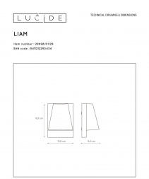 Уличный настенный светильник Lucide Liam 29898/01/29