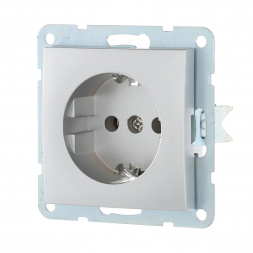 Розетка LK Studio с з/к, без шторок (серебристый металлик) LK60 863103-1