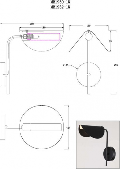 Бра MyFar Valentina MR1950-1W