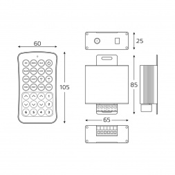 Контроллер RGB для светодиодной ленты Gauss Basic LED 12V 240W BT621