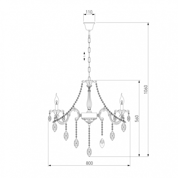 Подвесная люстра Eurosvet Veletta 10108/8 белый/прозрачный хрусталь Strotskis