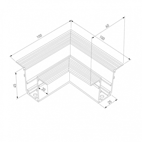 Коннектор угловой для встраиваемого шинопровода Elektrostandard Slim Magnetic 85092/11 a062192