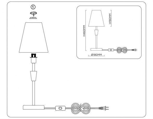 Настольная лампа Ambrella light High light LH75057