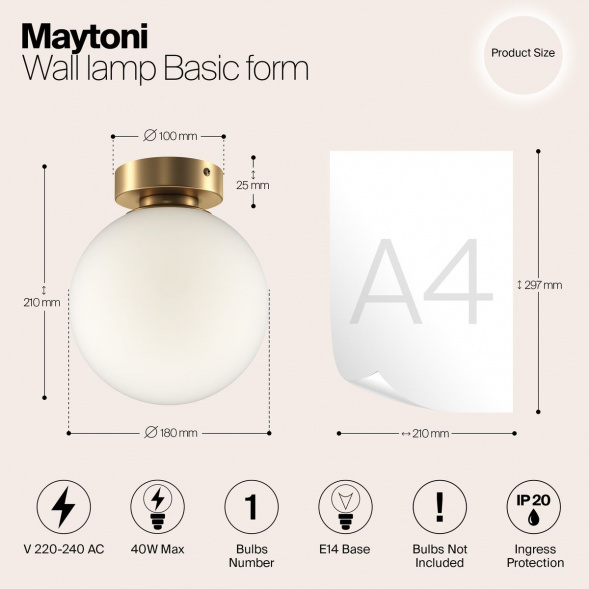 Потолочный светильник Maytoni Basic form MOD321WL-01G2