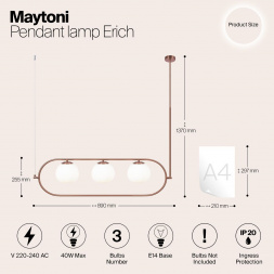 Подвесной светильник Maytoni Erich MOD221PL-03BS