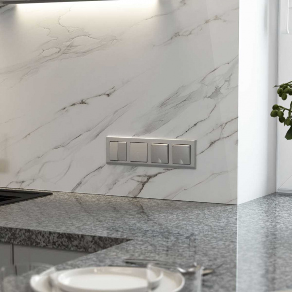 Рамка Werkel Stark на 4 поста серебро W0041865 4690389194962