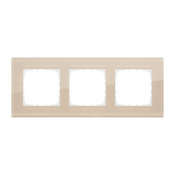 Рамка 3-постовая, натуральное стекло LK Studio (шампань) LK80, 844316-1