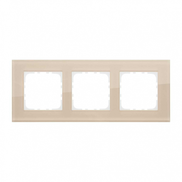 Рамка 3-постовая, натуральное стекло LK Studio (шампань) LK80, 844316-1