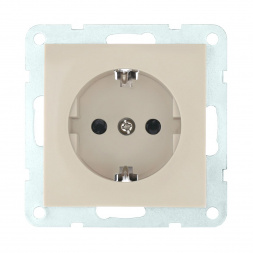 Розетка LK Studio с з/к, со шторками (бежевый) LK60 863201-1