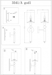 Бра Newport 3541/A gold new без абажуров М0064582