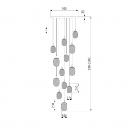 Подвесная люстра Eurosvet Pineapple 50266 дымчатый/прозрачный/янтарный