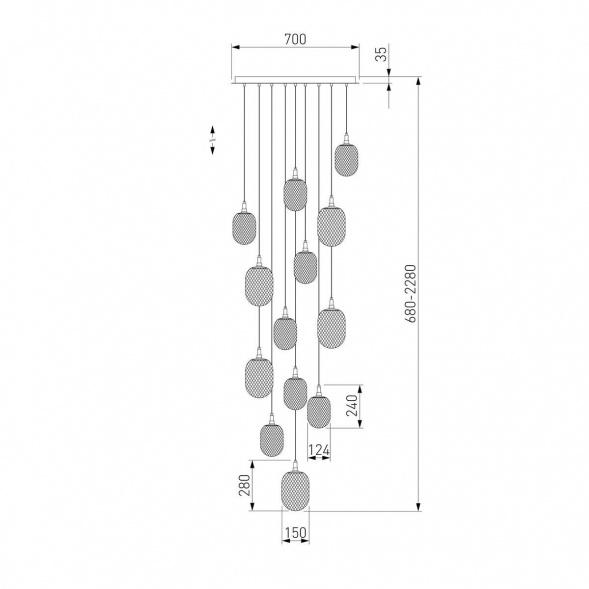 Подвесная люстра Eurosvet Pineapple 50266 дымчатый/прозрачный/янтарный