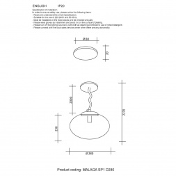 Подвесной светильник Crystal Lux Malaga SP1 D280 Chrome