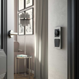 Выключатель Werkel Hammer одноклавишный проходной с подсветкой черный W1212108 4690389162145