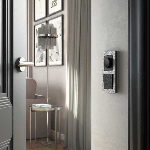 Выключатель Werkel Hammer одноклавишный проходной с подсветкой черный W1212108 4690389162145