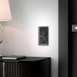 Выключатель Werkel Hammer одноклавишный проходной с подсветкой черный W1212108 4690389162145