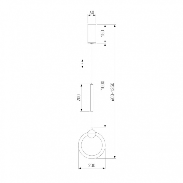 Подвесной светодиодный светильник Eurosvet Rim 90165/1 золото