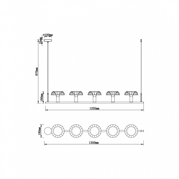 Подвесной светильник Vele Luce Olivia VL5642P05