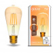 Лампа светодиодная диммируемая филаментная Gauss Smart Home Filament E27 7W 2500K золотистая 1290112