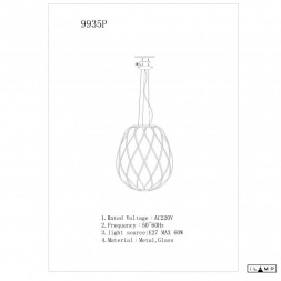Подвесной светильник iLamp Cento 9935P/1-D300 CL