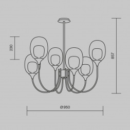 Подвесная люстра Maytoni Aura MOD016PL-06BS
