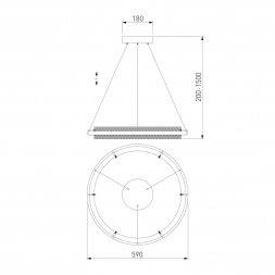 Подвесной светодиодный светильник Eurosvet Imperio 90241/1 черный/ золото Smart