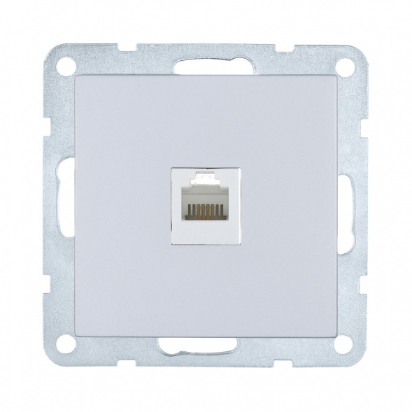 Розетка телефонная RJ-12 LK Studio LK80 серебристый металлик 845503-1