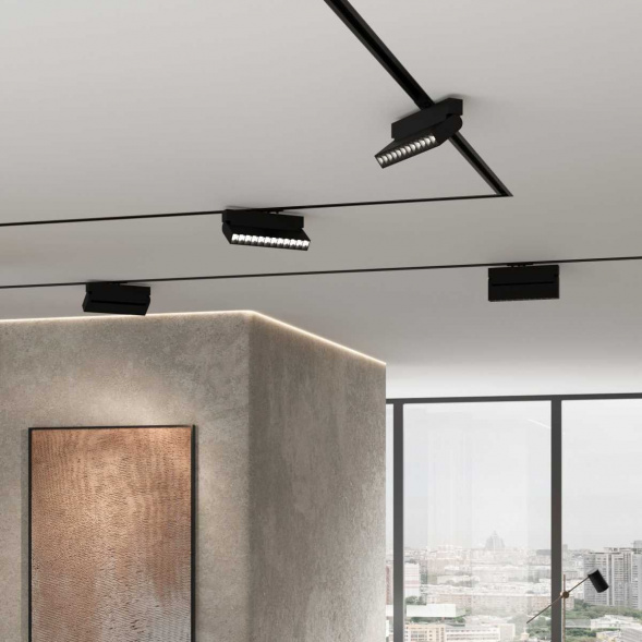 Алюминиевый профиль для монтажа в натяжной потолок однофазного шинопровода черный (2м) Elektrostandard a070478