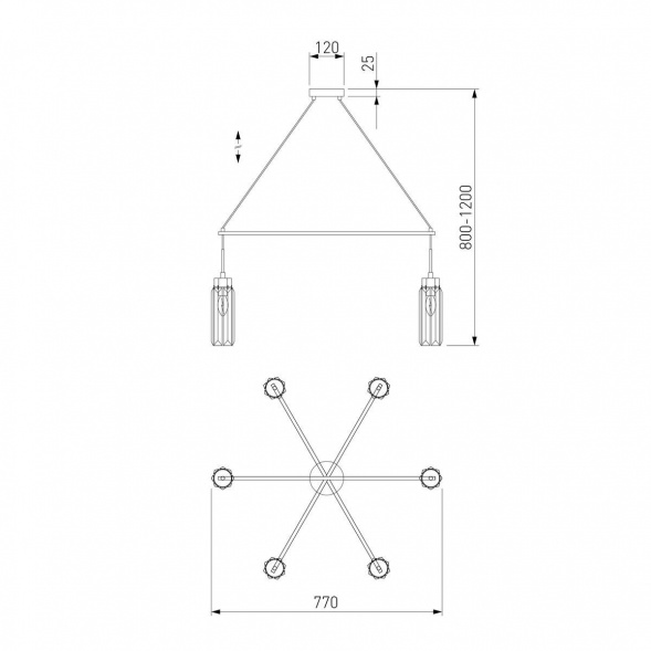 Подвесная люстра Eurosvet Gilian 60163/6 латунь