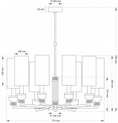 Подвесной светильник KUTEK IZANO IZA-ZW-8(CZ/Z/1)