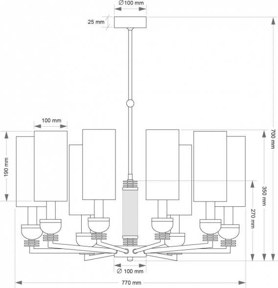 Подвесной светильник KUTEK IZANO IZA-ZW-8(CZ/Z/1)