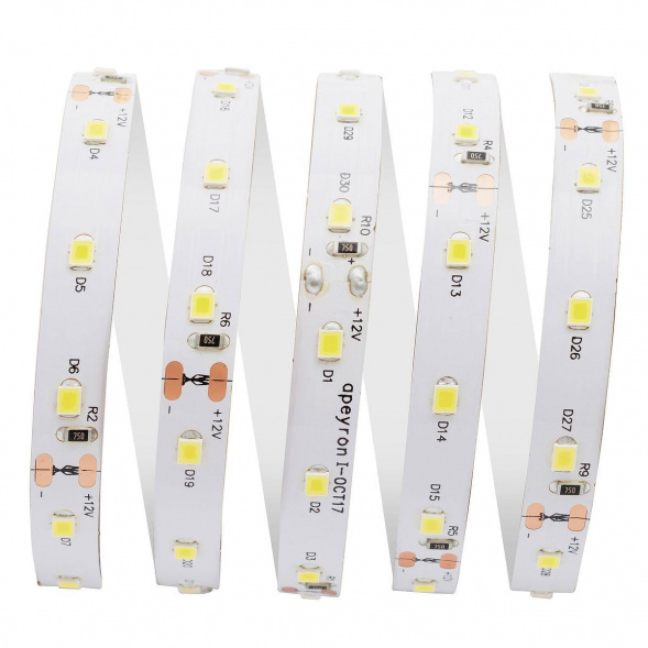 Светодиодная лента Apeyron 9,6W/m 60LED/m 2835SMD холодный белый 3M 223BL