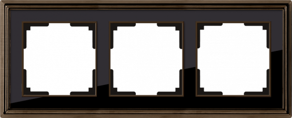 Рамка Werkel Palacio на 3 поста бронза/черный WL17-Frame-03 4690389103667