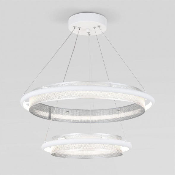 Подвесной светодиодный светильник Eurosvet Imperio 90241/2 белый/ серебро Smart