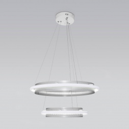 Подвесной светодиодный светильник Eurosvet Imperio 90241/2 белый/ серебро Smart