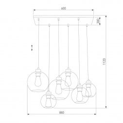 Подвесная люстра TK Lighting 2833 Cubus