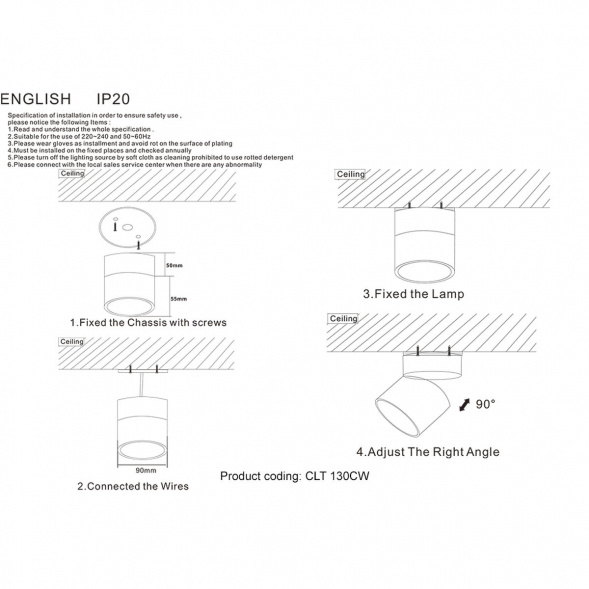 Светодиодный спот Crystal Lux CLT 130CW WH