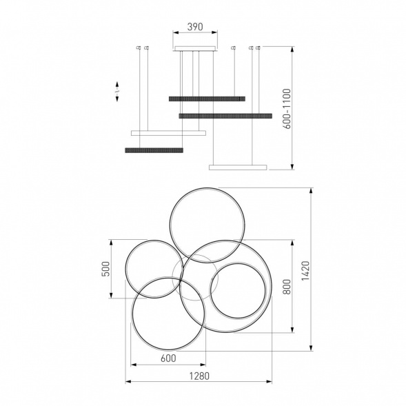Подвесной светодиодный светильник Eurosvet Smart Posh 90275/5 хром