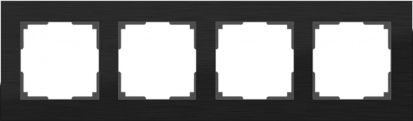 Рамка Werkel Aluminium на 4 поста алюминий черный W0041708 4690389158124