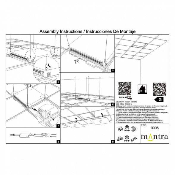 Встраивамое светодиодное окно Mantra BLUE SKY 9095