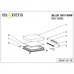 Встраивамое светодиодное окно Mantra BLUE SKY 9095