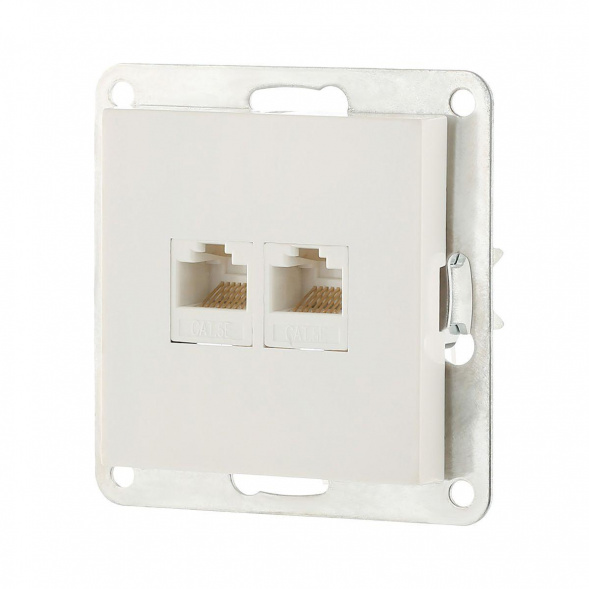Розетка компьютерная 2хRJ-45 LK Studio LK80 кат.5е белый 846204-1