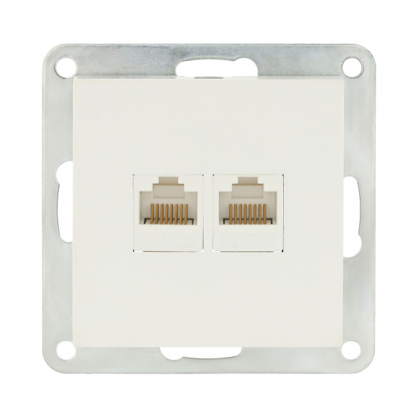 Розетка компьютерная 2хRJ-45 LK Studio LK80 кат.5е белый 846204-1