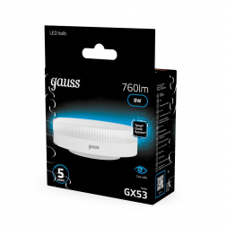 Лампа светодиодная Gauss GX53 6W 6500K матовая 108008308