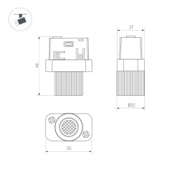 Трековый светодиодный светильник Arlight Mag-Orient-Baby-R22-2W Day4000 046621