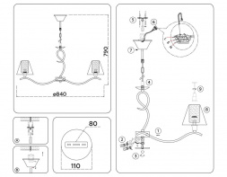 Подвесная люстра Ambrella Light High Light Modern LH57083