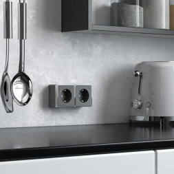 Розетка с заземлением Werkel Gallant графит рифленый W5071004 4690389164484